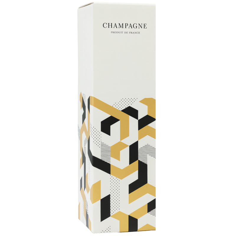 Champagner & Accessoires - Geschenketui für 1 Flasche Weiß/Gold „Géométrique“ 431970